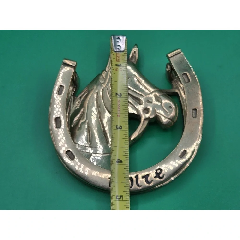 Solid Brass Horse And Horseshoe Good Luck 4.5